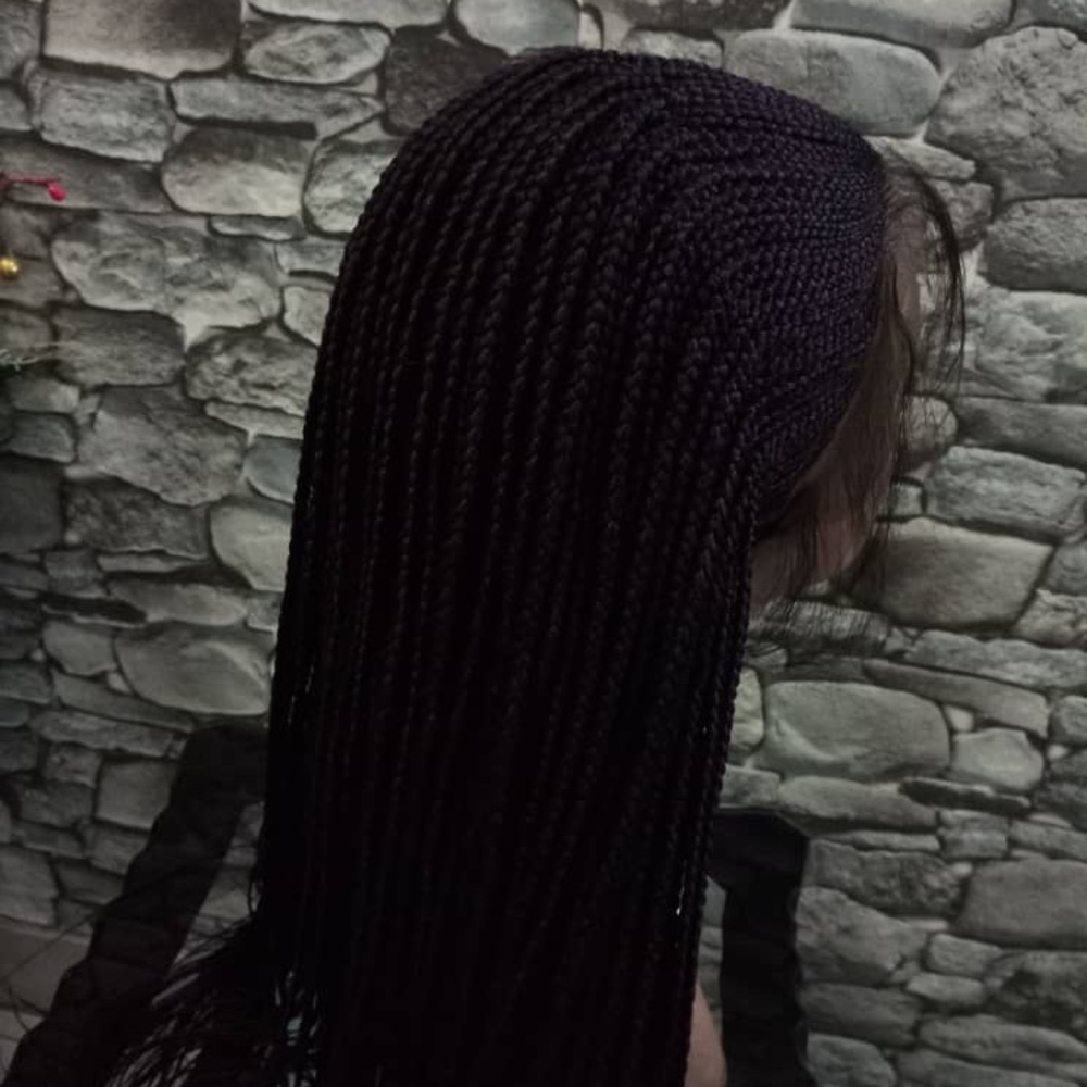 Hand braided cornrow wig